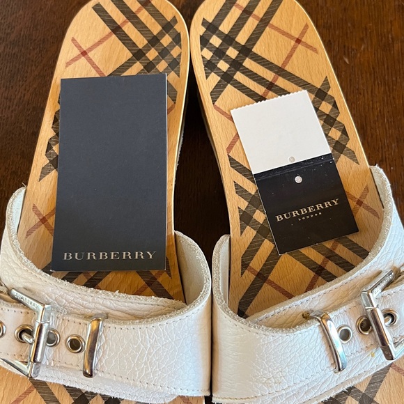 Burberry by Dr. Scholl’s women’s size EU39, US 8 sandals, wood platform, white - Picture 6 of 9